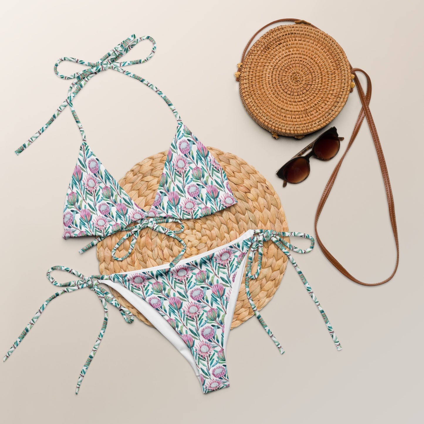 Protea Serene recycled string bikini