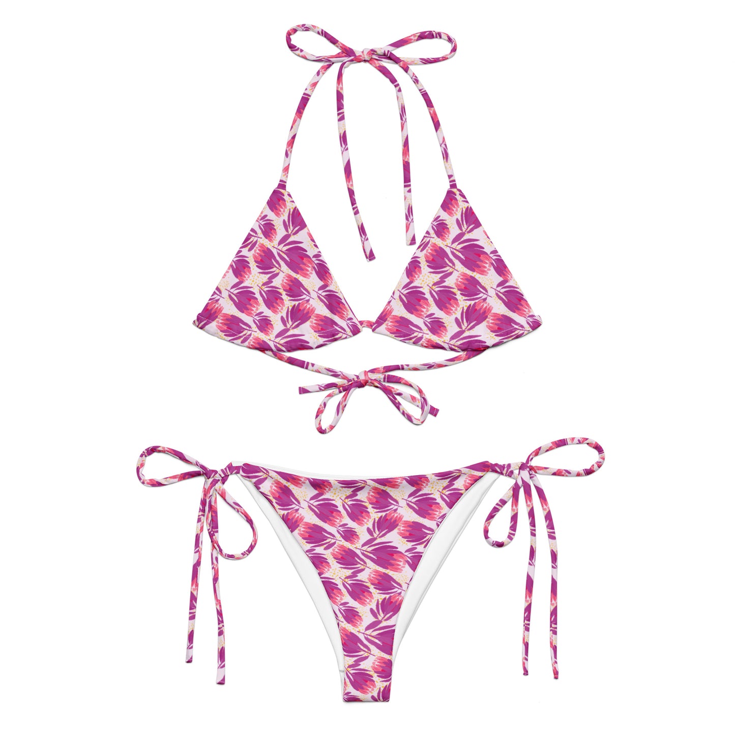 Protea in Pink recycled string bikini