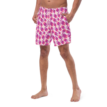 Protea in Pink Men's swim trunks