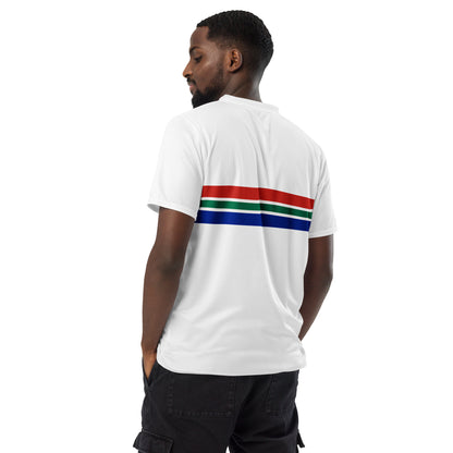 South African Flag Recycled UPF50+ Men's sports jersey - White