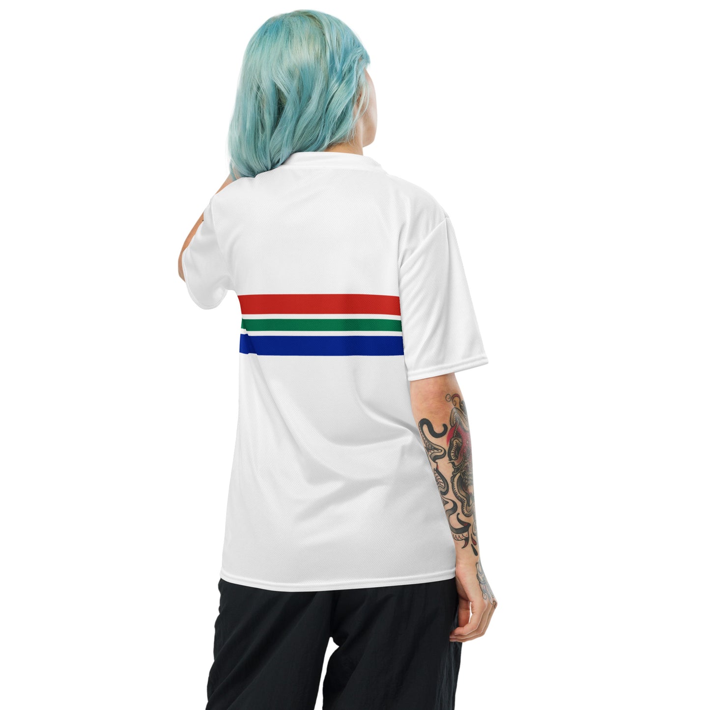 South African Flag Recycled Women's UPF50+ sports jersey - White