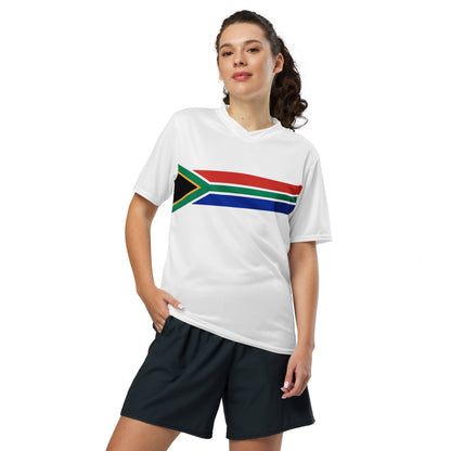 South African Flag Recycled Women's UPF50+ sports jersey - White