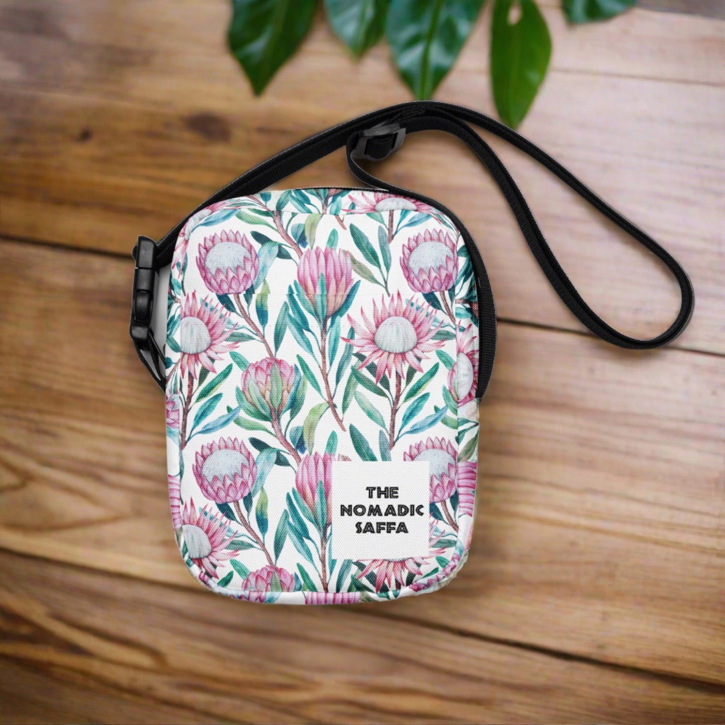 protea print crossbody bag