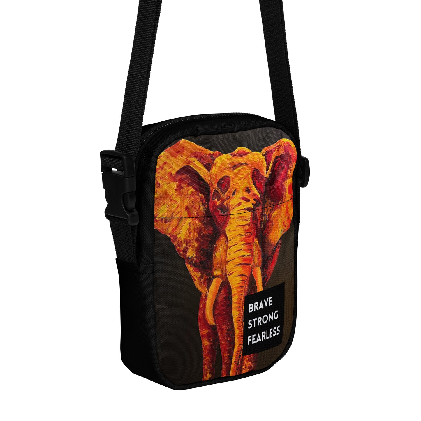 Elephant in Orange Utility crossbody bag