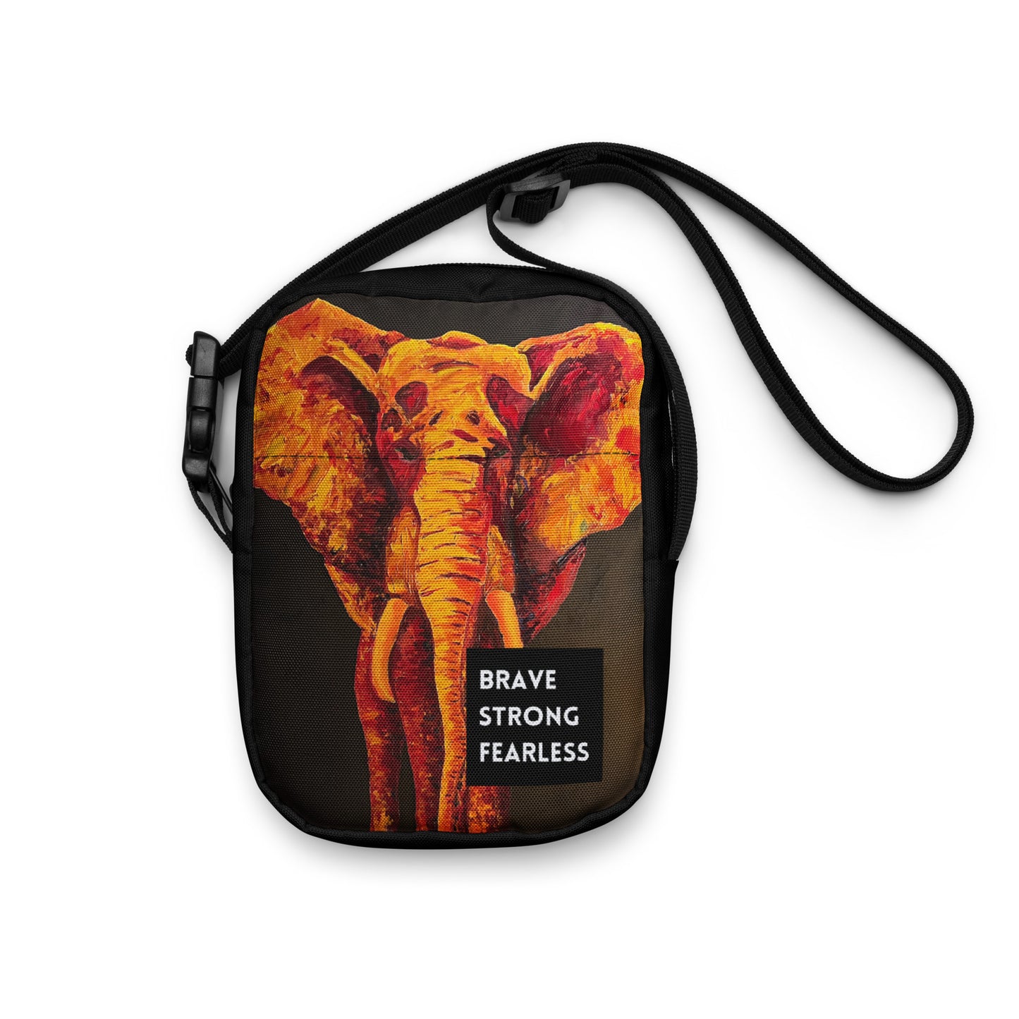 Elephant in Orange Utility crossbody bag