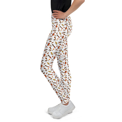 African Bushman & Wildlife Youth Leggings - White