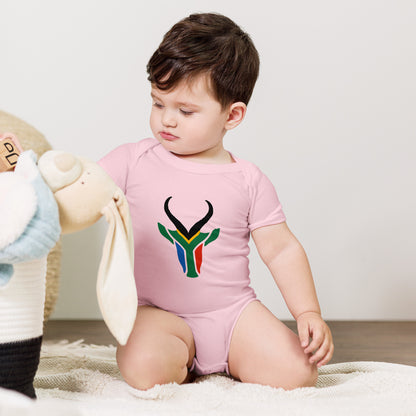 South Africa Colors Springbok Baby short sleeve one piece