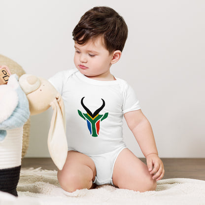 South Africa Colors Springbok Baby short sleeve one piece