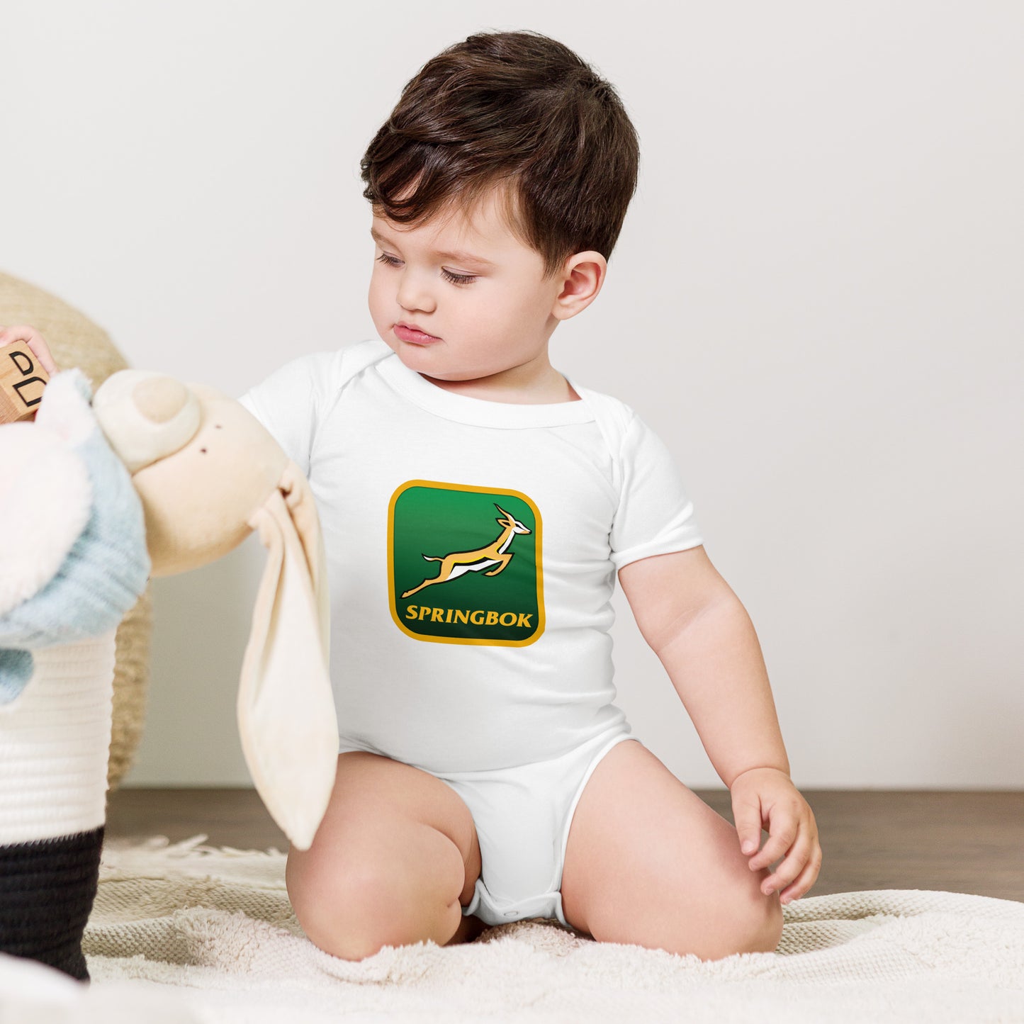 Springbok Fan Badge Custom Baby short sleeve one piece