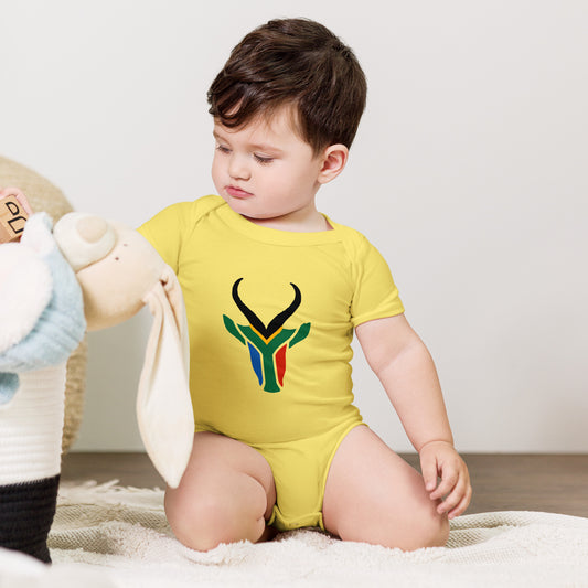 South Africa Colors Springbok Baby short sleeve one piece