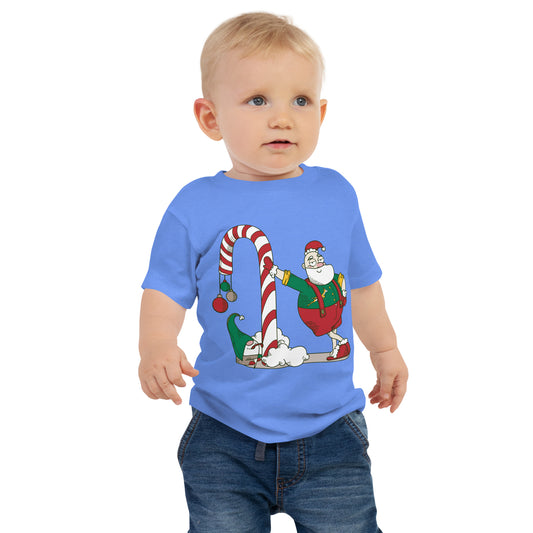 Santa Springbok Fan Candy Cane Christmas Baby Jersey Short Sleeve Tee