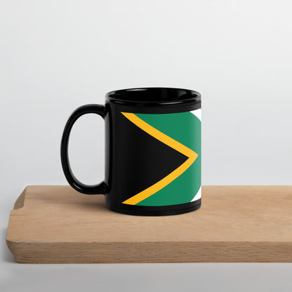 South African Flag Mug - Black Glossy Gift