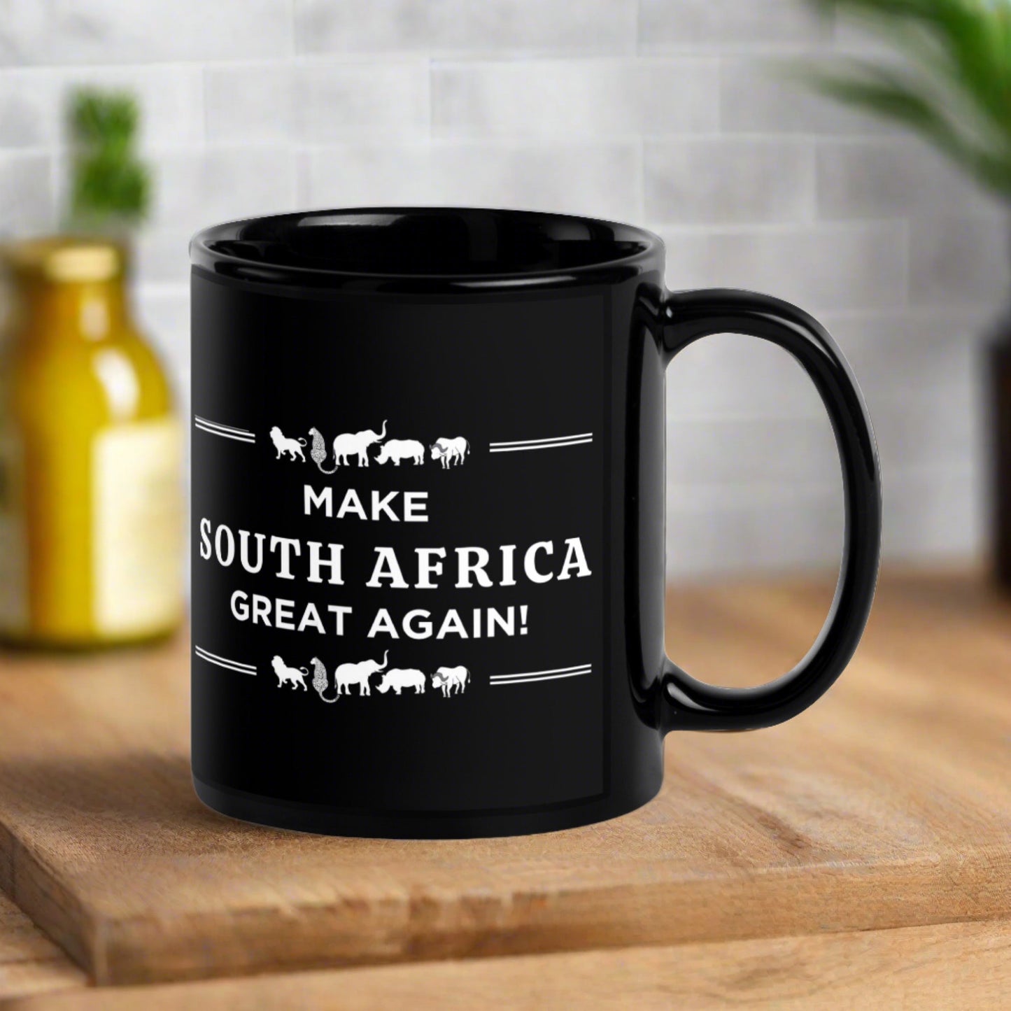 Make South Africa Great Again - Black Glossy Mug - Funny Gifts