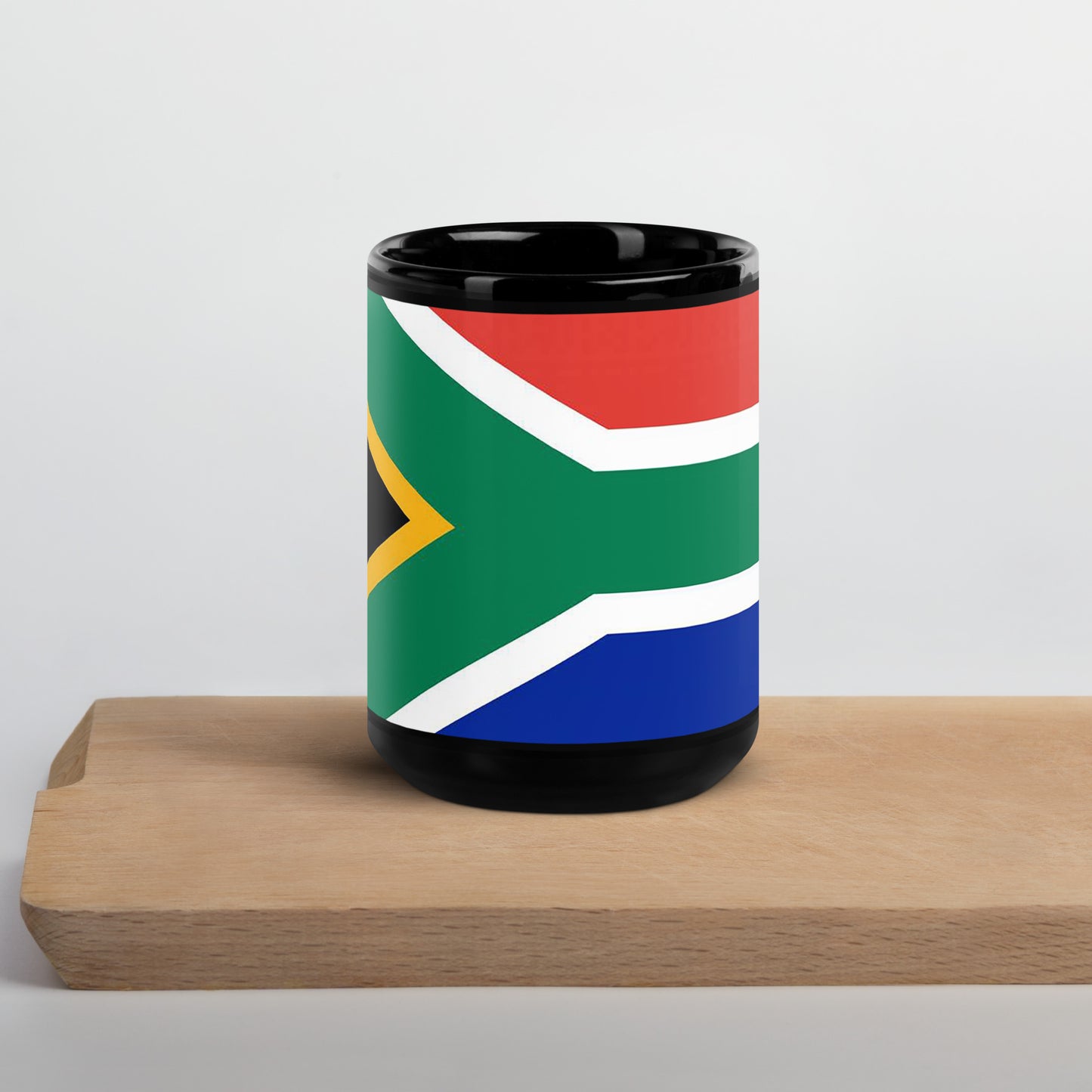 South African Flag Mug - Black Glossy Gift