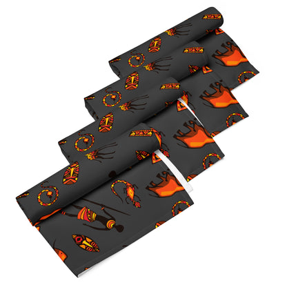 African Bushman & Wildlife Cloth napkin set - Gray