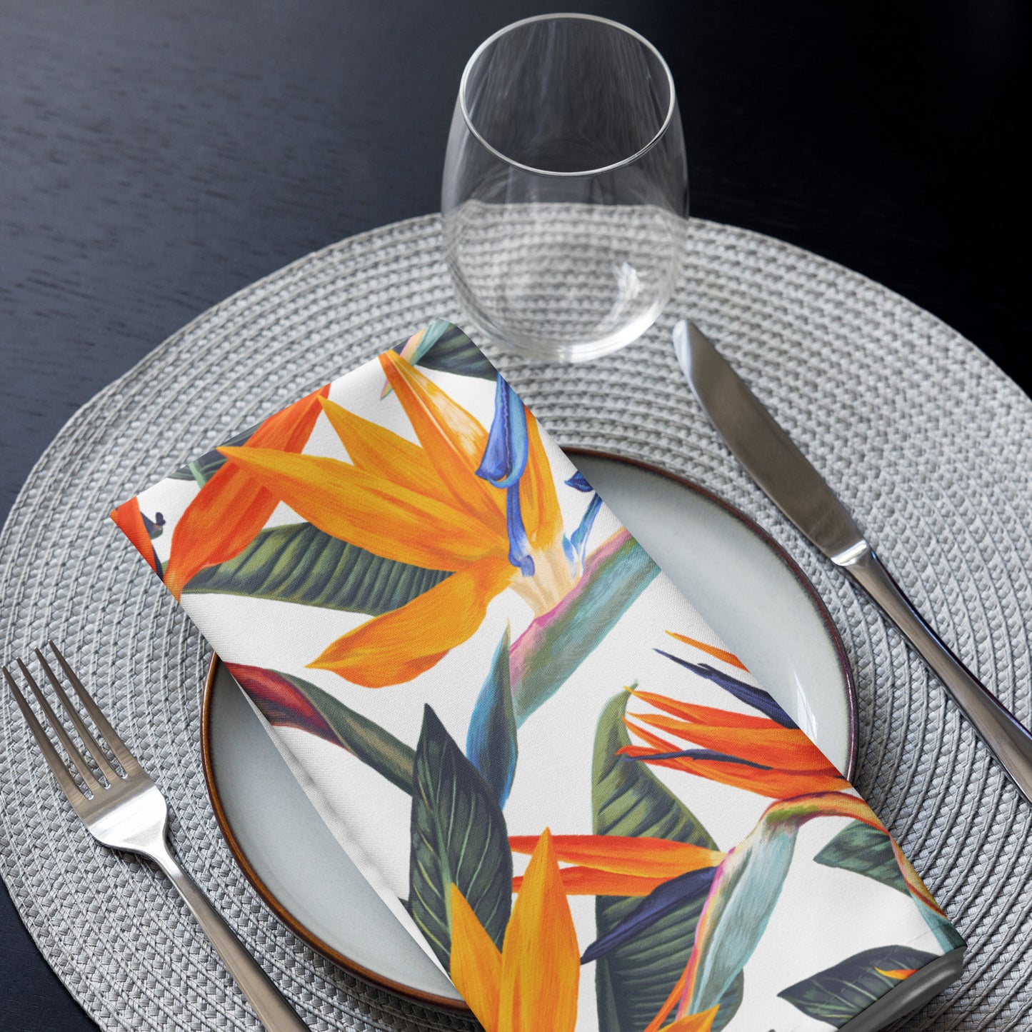 Strelitzia Cloth napkin set - White