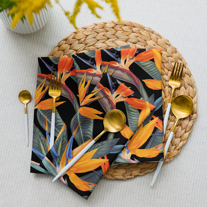 Strelitzia Cloth napkin set - Black