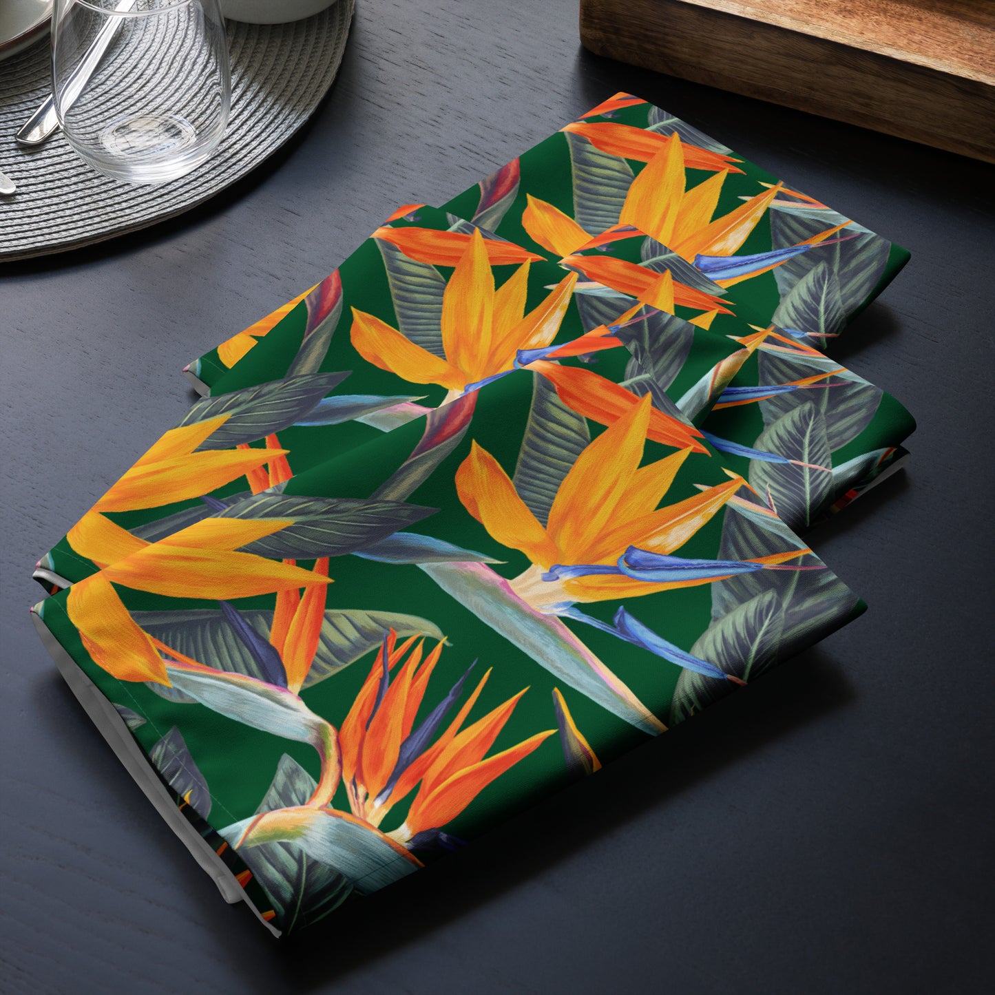 Strelitzia Cloth napkin set - Green