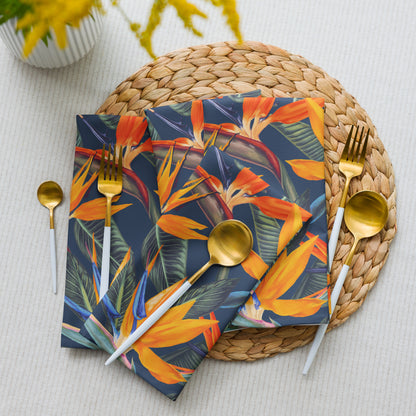 Strelitzia Cloth napkin set - Dusk Blue