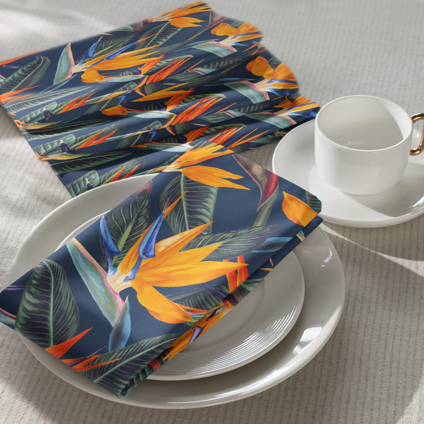 Strelitzia Cloth napkin set - Dusk Blue