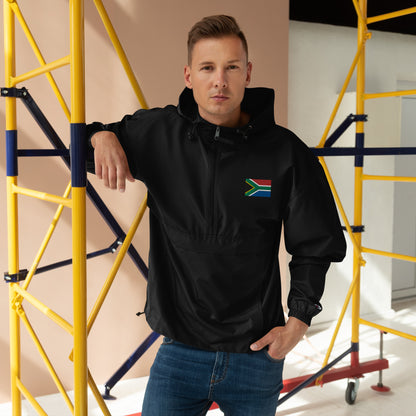 South African Flag Embroidered Champion Packable Jacket