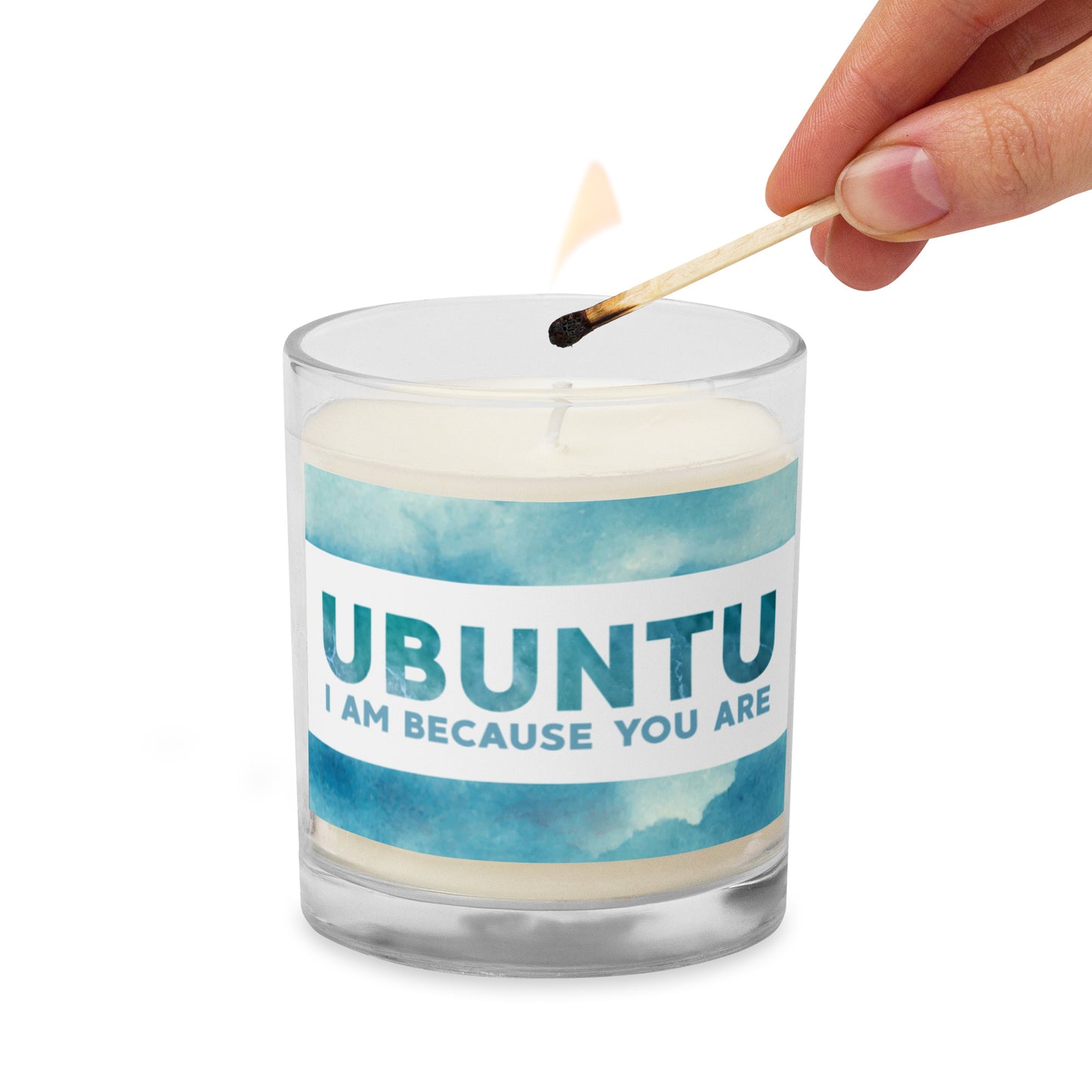 Ubuntu - I am because you are - Ocean - Glass jar soy wax candle