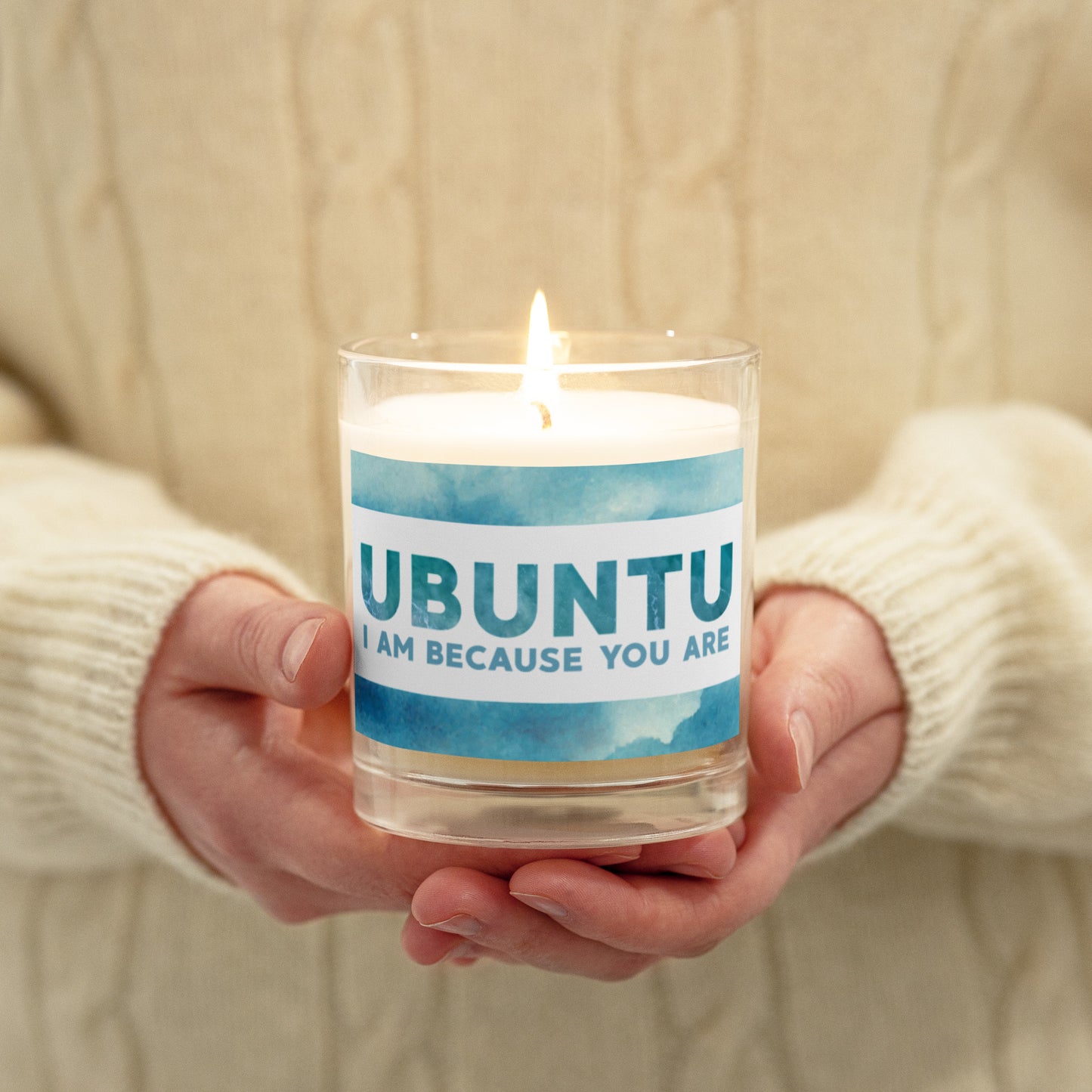 Ubuntu - I am because you are - Ocean - Glass jar soy wax candle