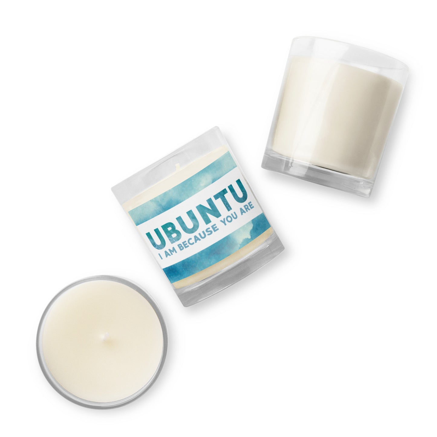 Ubuntu - I am because you are - Ocean - Glass jar soy wax candle