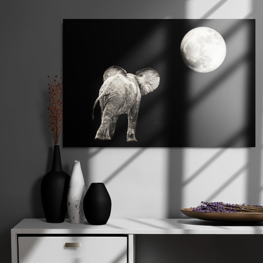 Elephant & Moon Metal prints