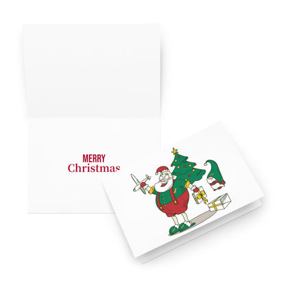 Santa Bok Fan Plane Christmas card