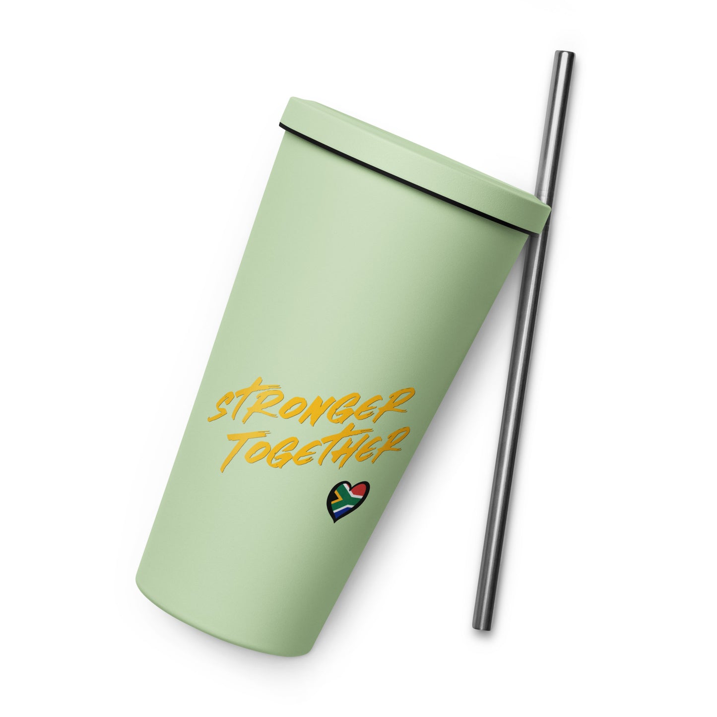 Stronger Together Insulated tumbler with a straw