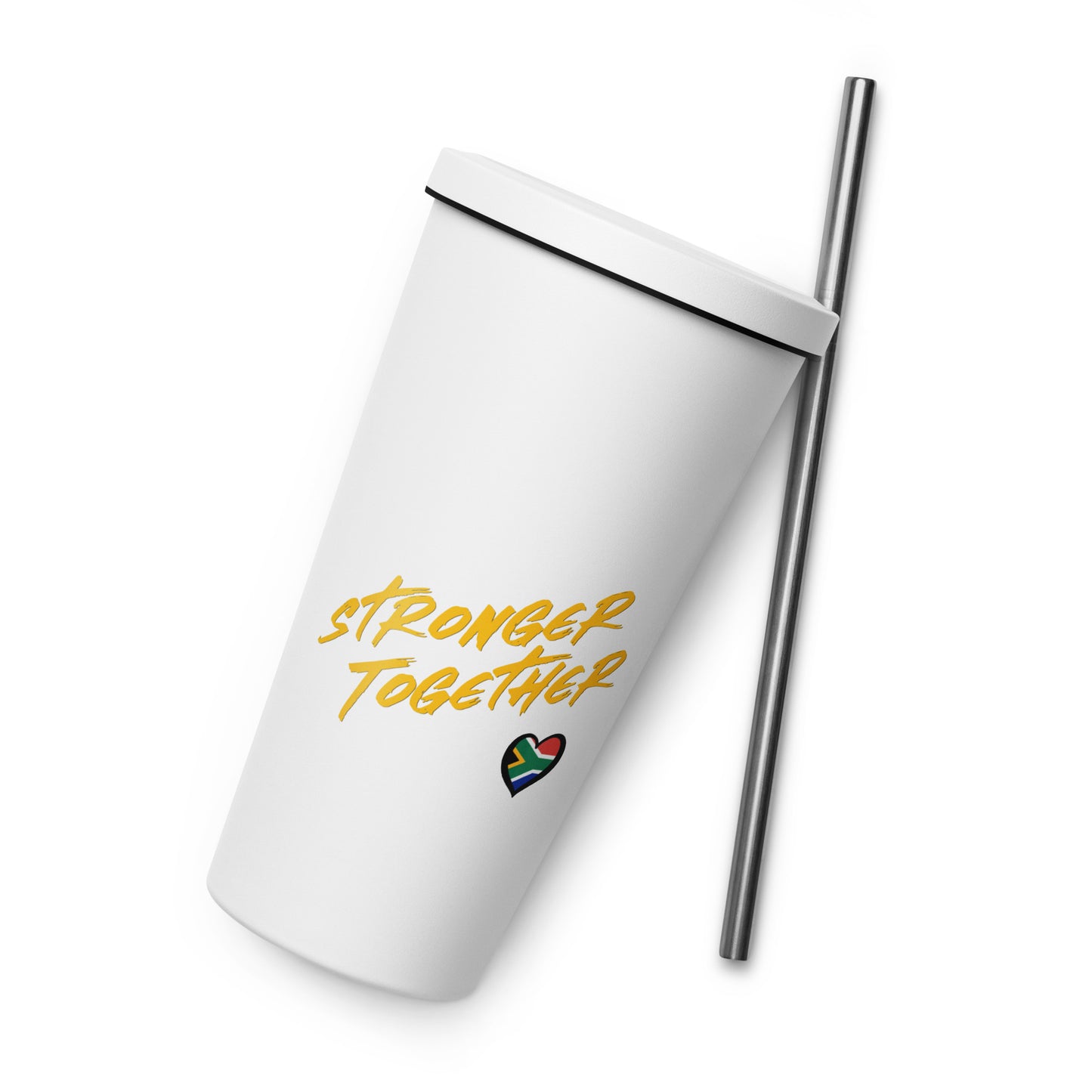 Stronger Together Insulated tumbler with a straw