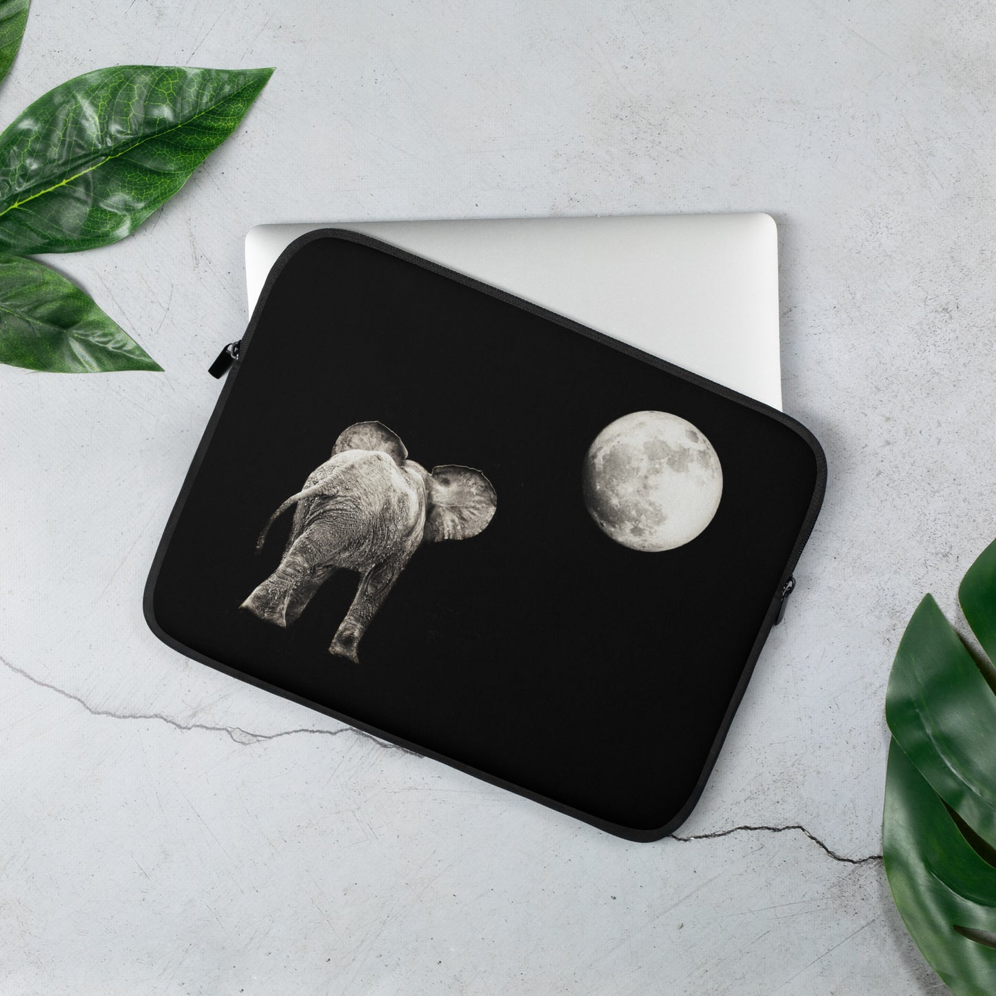 Elephant and Moon Laptop Sleeve