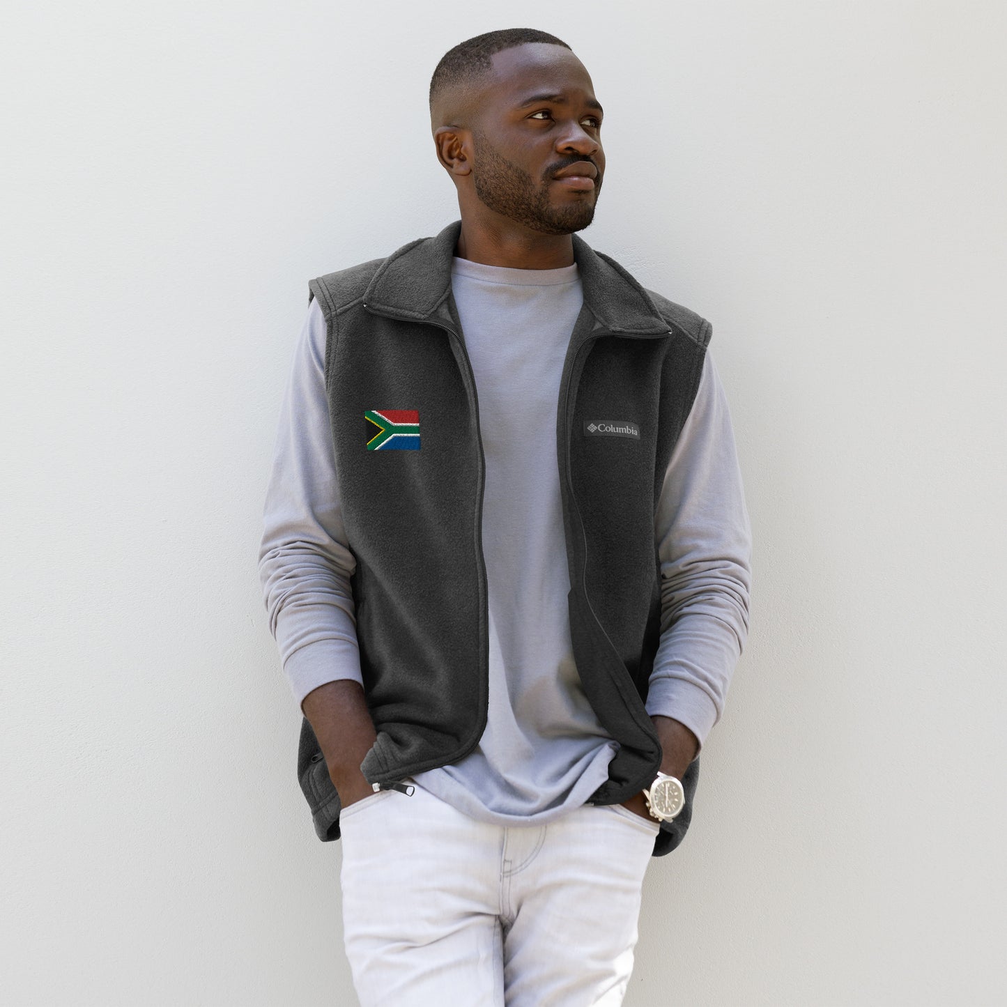 South African Flag Men’s Columbia fleece vest