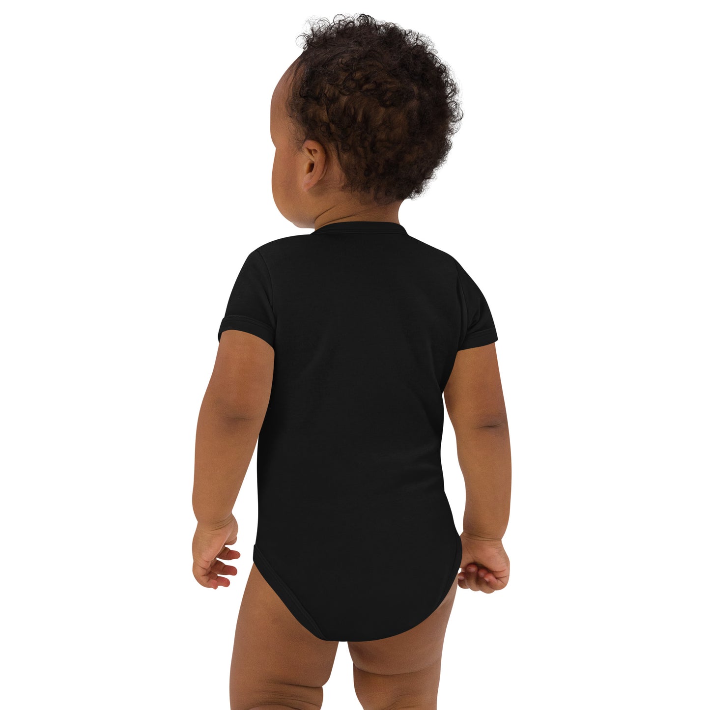 Giraffe Origami Organic cotton baby bodysuit - Black