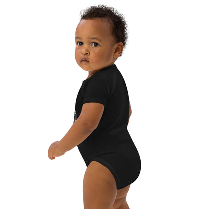 Giraffe Origami Organic cotton baby bodysuit - Black