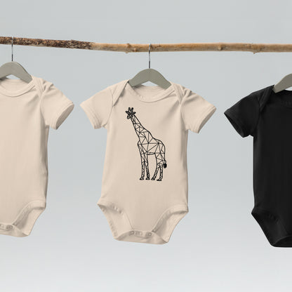 Giraffe Origami Organic cotton baby bodysuit