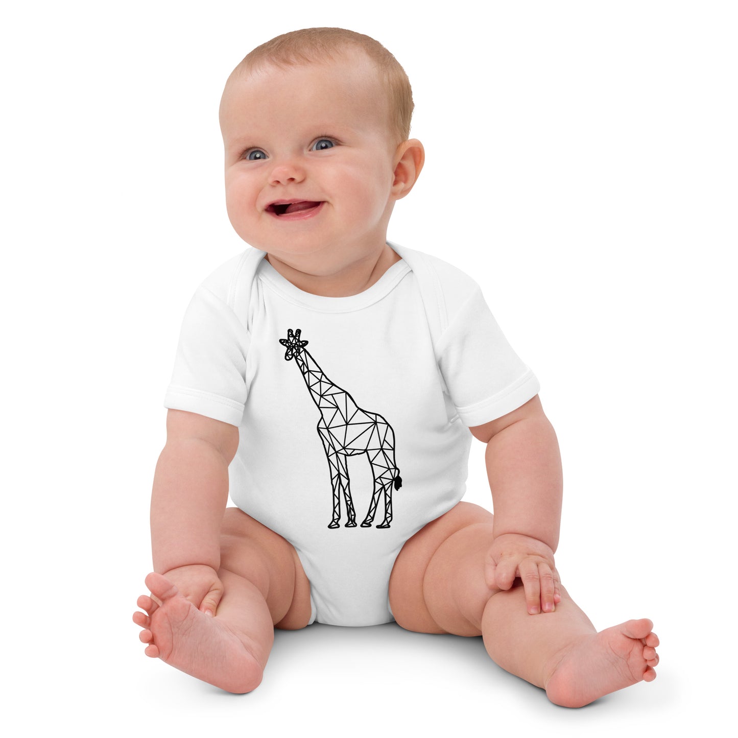 Giraffe Origami Organic cotton baby bodysuit