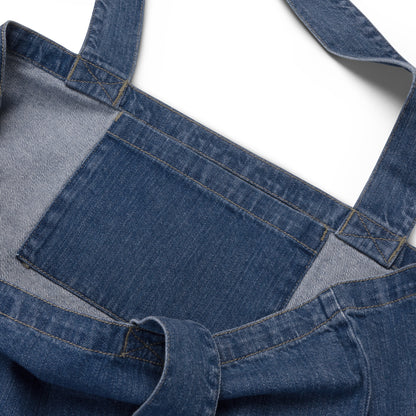 In my verdediging... die maan was vol Organic denim tote bag