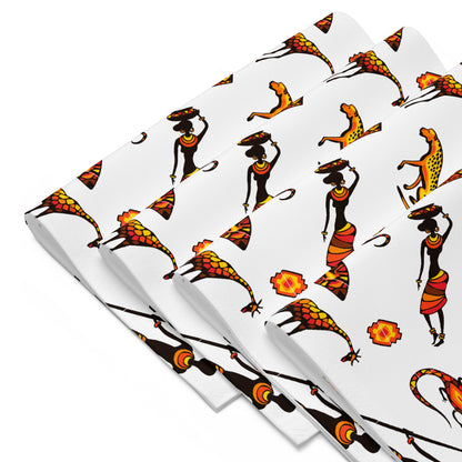 African Bushman & Wildlife Placemat Set - White