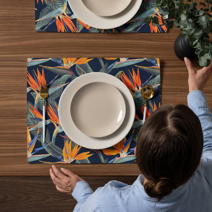 Strelitzia Placemat Set - Navy