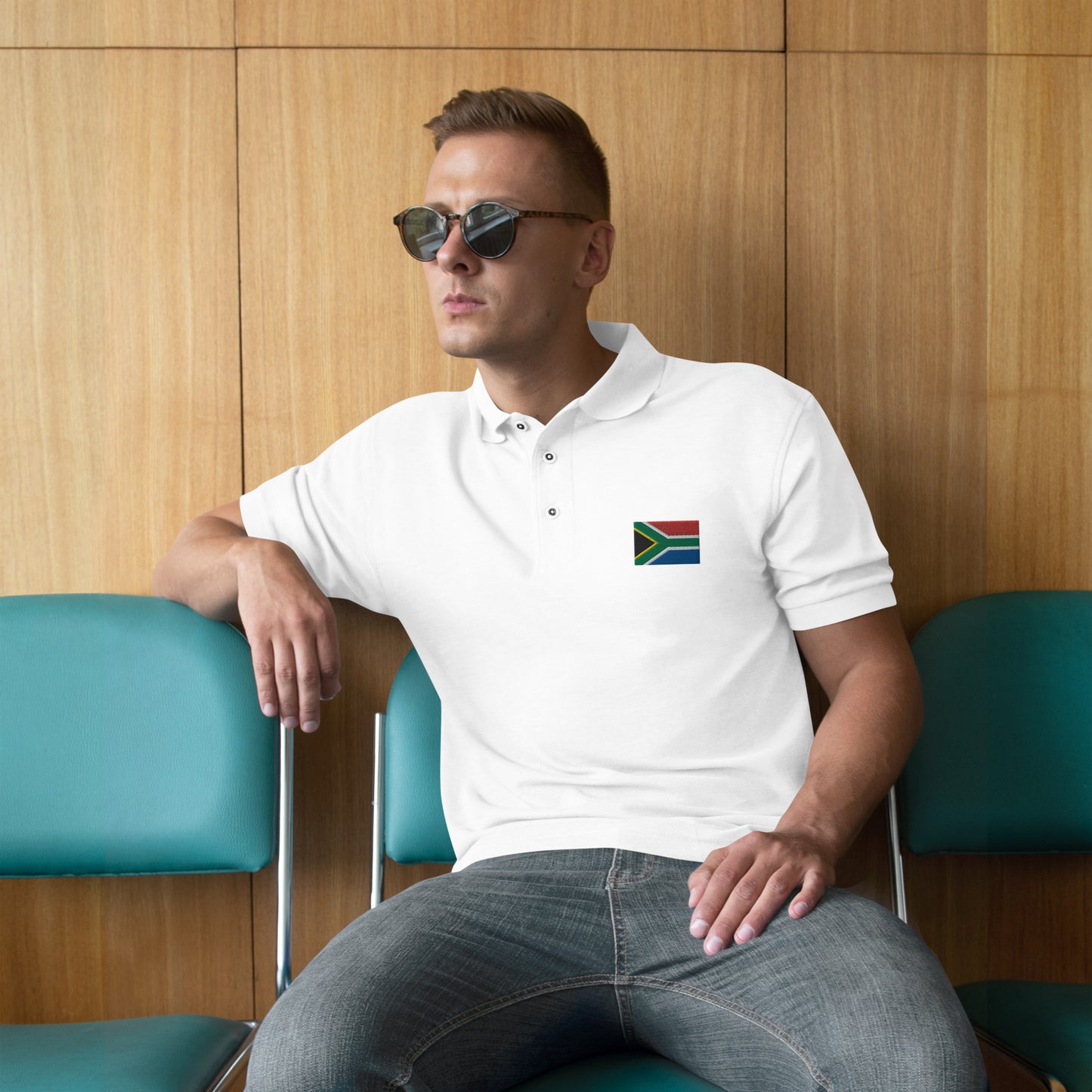 South African Flag Port Authority Men's Premium Polo