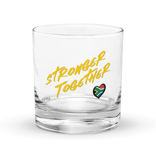 Stronger Together South Africa Rocks glass