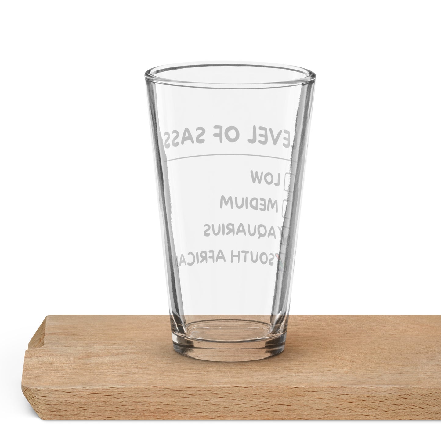 Sassy South African Aquarius Shaker pint glass