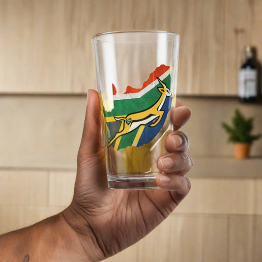 South African Boks fan Shaker pint glass - Gifts for South Africans