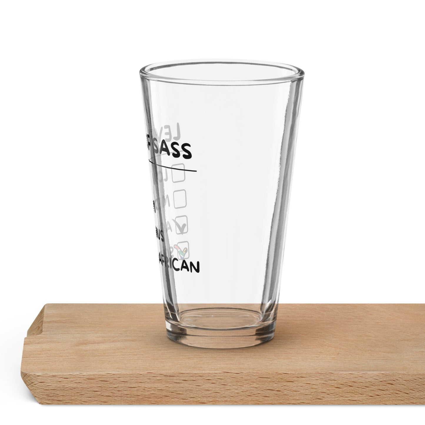 Sassy South African Aquarius Shaker pint glass