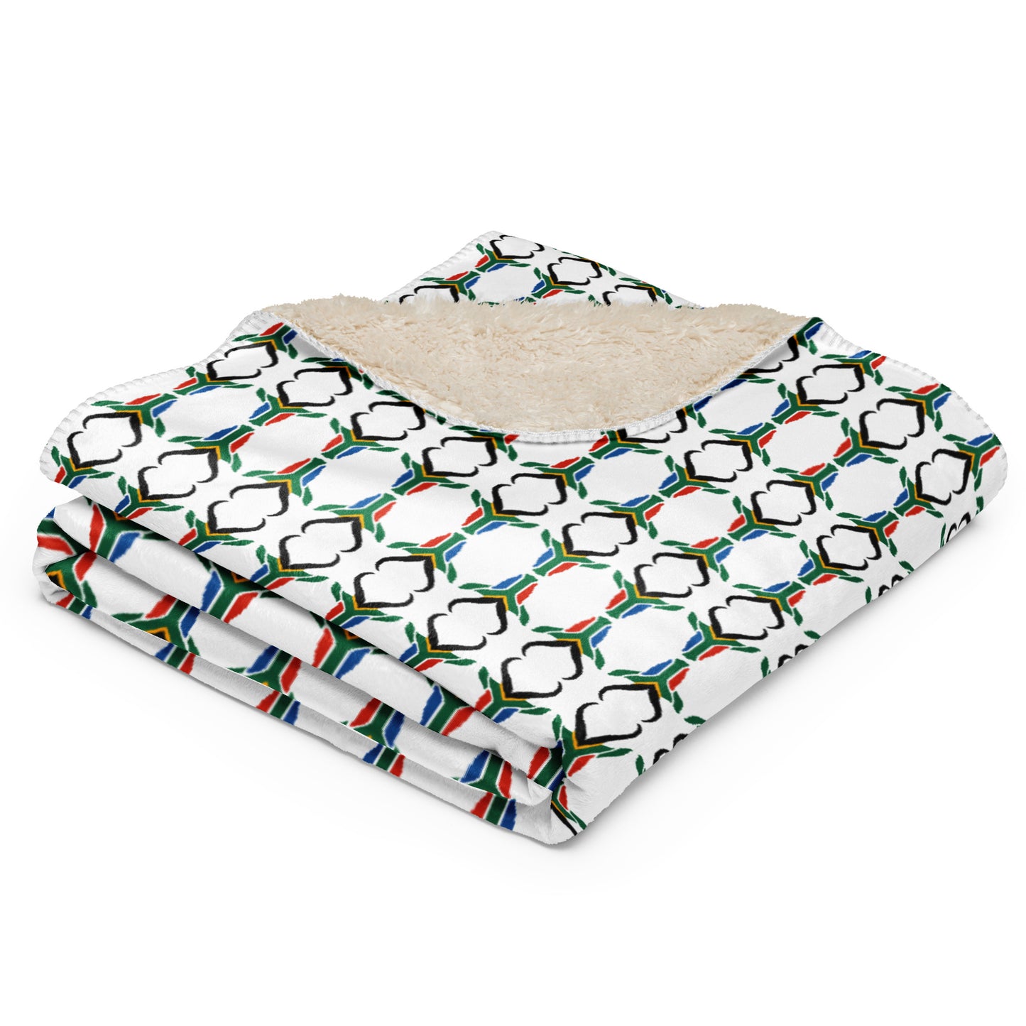 South African Colours Springbok Sherpa blanket