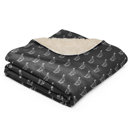 Giraffe Origami Sherpa blanket - Charcoal