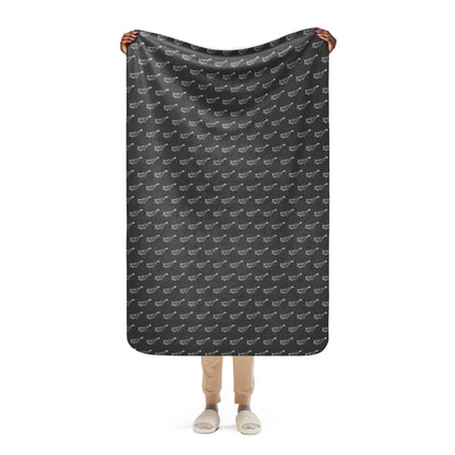 Giraffe Origami Sherpa blanket - Charcoal