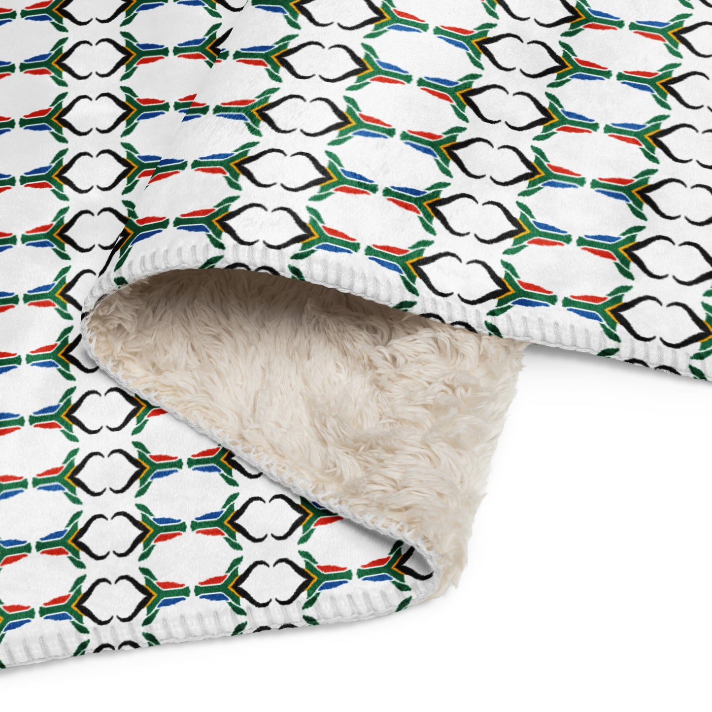 South African Colours Springbok Sherpa blanket